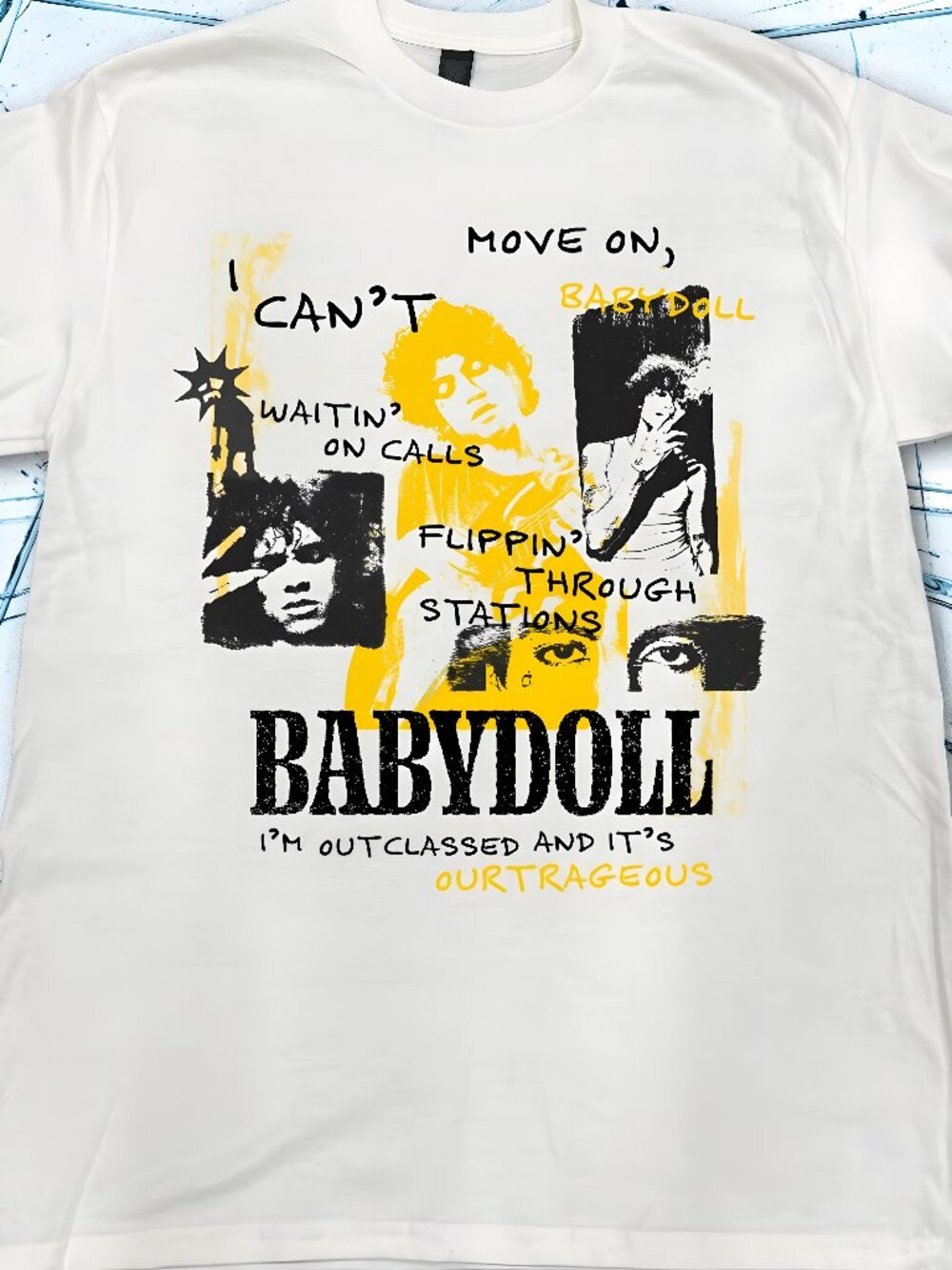 Babydoll-INSPIRED TEE White printed t-shirt